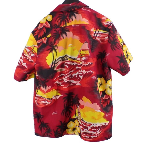 Kalena Fashions of Hawaii Mens Sz Large Hawaiian Aloha Shirt Floral Diamond Head - Picture 7 of 10